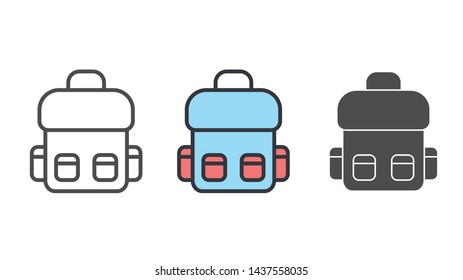 Backpack vector icon sign symbol