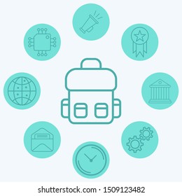 Backpack vector icon sign symbol