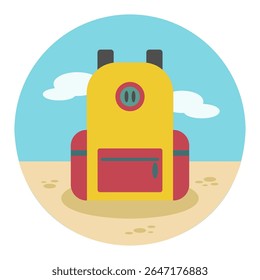 Backpack vector icon. Travel. Summer. Summertime. Holiday. Vacation, eps 10