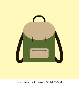 Backpack vector icon. Woman bag. VECTOR ILLUSTRATION