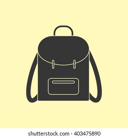 Backpack vector icon. Woman bag. VECTOR ILLUSTRATION