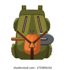 Backpack vector icon.Cartoon vector icon isolated on white background backpack.