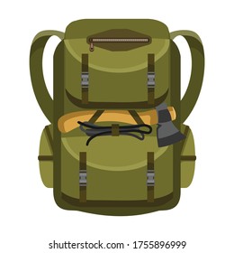 Backpack vector icon.Cartoon vector icon isolated on white background backpack.