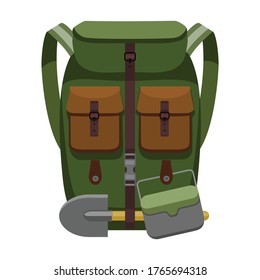 Icono vectorial de mochila.Icono vectorial de caricatura aislado en la mochila de fondo blanco.