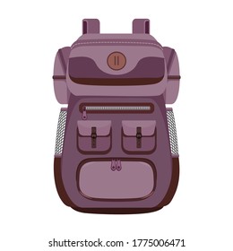 Rucksack, Vektorsymbol.Cartoon, Vektorsymbol einzeln auf weißem Hintergrund, Rucksack.