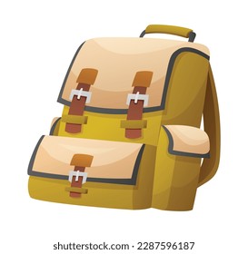 Ilustración vectorial de mochila. Bolsa de caricatura aislada en fondo blanco