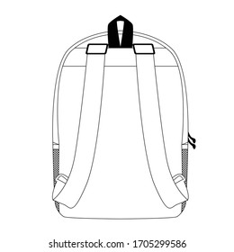 Backpack vector illustration flat sketches template outline