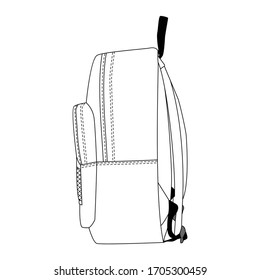 Backpack vector illustration flat sketches template outline