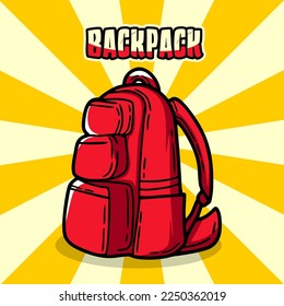 backpack vector illustration hand drawn