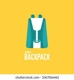 backpack vector illustration symbol object. Flat icon style concept design