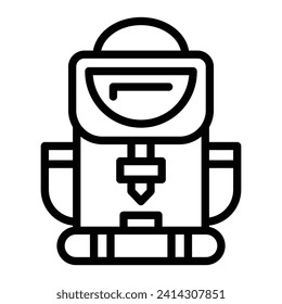 Backpack Vector Line Icon Design