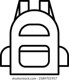 Backpack Vector Line Icon Design