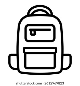 Backpack Vector Line Icon Design