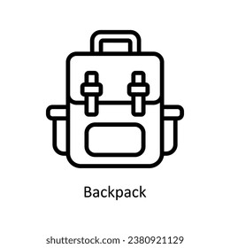 Mochila   ilustración de diseño de esquema vectorial. Símbolo del archivo EPS 10 de fondo blanco 