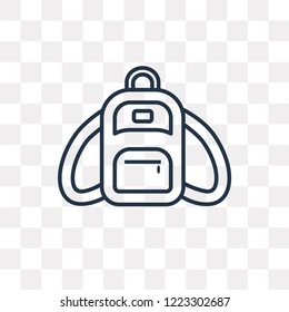 Backpack vector outline icon isolated on transparent background, high quality linear Backpack transparency concept can be used web and mobile