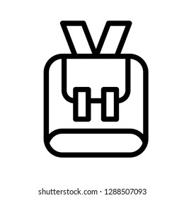 backpack vector outline isolated illustration editable
