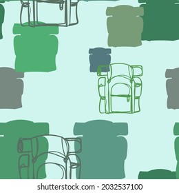 backpack vector seamless pattern outline decorative