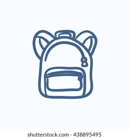 Backpack vector sketch icon isolated on background. Hand drawn Backpack icon. Backpack sketch icon for infographic, website or app.