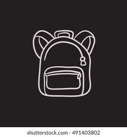 Backpack vector sketch icon isolated on background. Hand drawn Backpack icon. Backpack sketch icon for infographic, website or app.