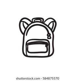 Backpack vector sketch icon isolated on background. Hand drawn Backpack icon. Backpack sketch icon for infographic, website or app.