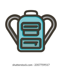Backpack Vector Thick Line Filled Colors Icon For Personal And Commercial Use.
