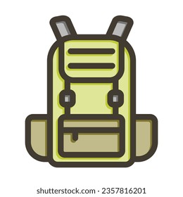 Backpack Vector Thick Line Filled Colors Icon For Personal And Commercial Use.
