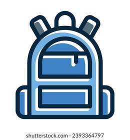 Backpack Vector Thick Line Filled Dark Colors Icons For Personal And Commercial Use.
