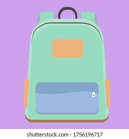 Backpack in vibrant colors with a pocket on the front and sides for study, work and shopping