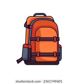Backpack Vibrant Flat Picture. Perfect for different cards, textile, web sites, apps 