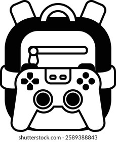 A backpack with a white controller in it