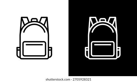 Diseño de conjunto de iconos blancos de mochila