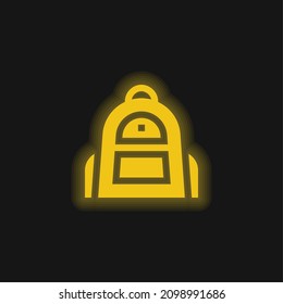 Backpack yellow glowing neon icon