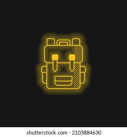 Backpack yellow glowing neon icon