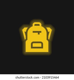 Backpack yellow glowing neon icon