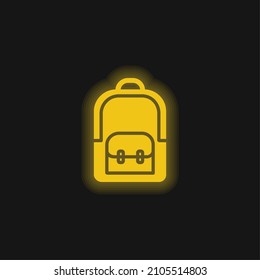 Backpack yellow glowing neon icon