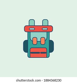 Rucksack-Tasche Farbig Gefüllte Linie Symbol Vektorgrafik