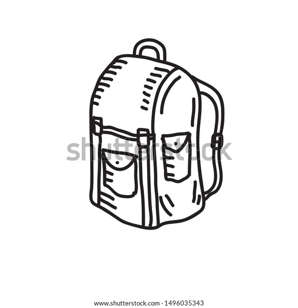 Backpacker Bag Hand Drawn Icon Design Stock Vector Royalty Free