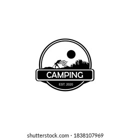 Backpacker, hiker, traveller or explorer standing, holding flag. adventure and outdoor.
