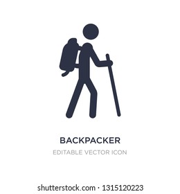 backpacker icon on white background. Simple element illustration from Travel concept. backpacker icon symbol design.