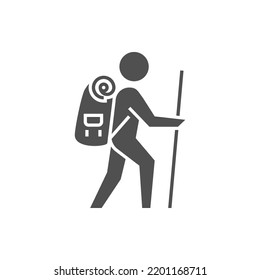 Backpacker-Symbol Backpacker verwandtes Vektorsymbol Bearbeitbares Bild