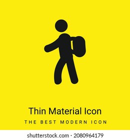 Backpacker minimal bright yellow material icon