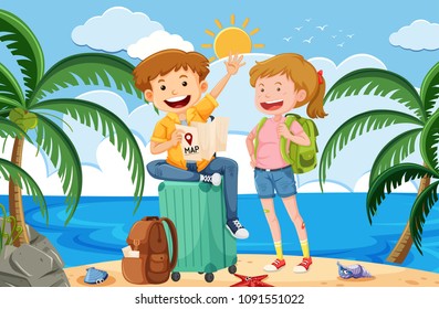 Ein Rucksacktouristen zur Illustration von Sommerferien