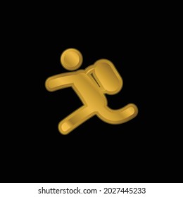 Backpacker Circulación de un icono metálico dorado o un logotipo vectorial