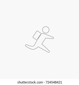 Backpacker running icon