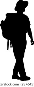 Backpacker Silhouette Illustration Isolated Vector