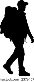 Backpacker Silhouette Illustration Isolated Vector