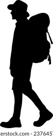 Backpacker Silhouette Illustration Isolated Vector