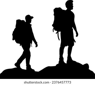 Backpacker Silhouette Illustration Isolated Vector