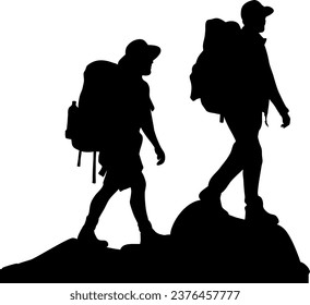 Backpacker Silhouette Illustration Isolated Vector