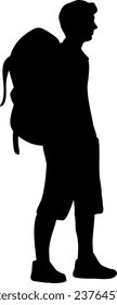 Backpacker Silhouette Illustration Isolated Vector